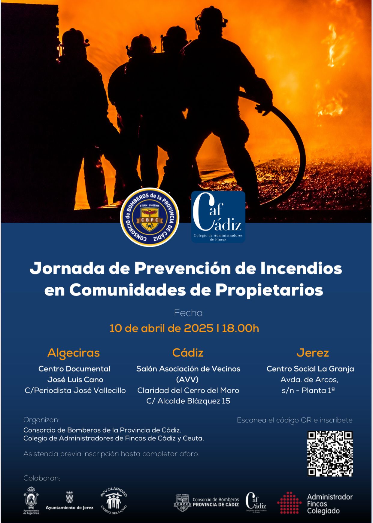 El Consorcio de Bomberos y el Colegio de Administradores de Fincas conciencian sobre la prevención de incendios en edificios residenciales